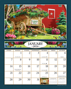 A Country Walk 2024 (Item #2616) - 8x10 Refill Sheet Calendar - BONUS POCKET PLANNER & BOOKMARK WHILE QUANTITIES