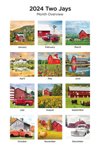 Beckoning Barns 2024 (Item #33012) - 12x24 Refill Sheet Calendar - BONUS POCKET PLANNER & BOOKMARK WHILE QUANTITIES LAST