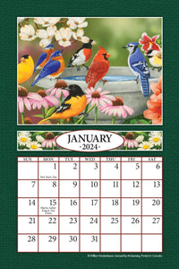 Feathered Friends 2024 (Item #0733) - 4x6 Refill Sheet Calendar - BONUS POCKET PLANNER & BOOKMARK WHILE QUANTITIES LAST