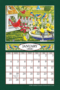 Feathered Friends 2026 (Item #0733) - 4x6 Refill Sheet Calendar - BONUS POCKET PLANNER & BOOKMARK WHILE QUANTITIES LAST