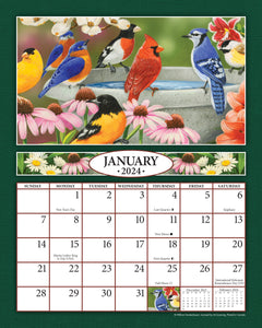 Feathered Friends 2024 (Item #2776) - 8x10 Refill Sheet Calendar - BONUS POCKET PLANNER & BOOKMARK WHILE QUANTITIES LAST