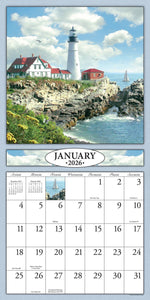 Lighthouses 2026 (Item #3017) - 12x24 Refill Sheet Calendar - BONUS POCKET PLANNER & BOOKMARK WHILE QUANTITIES LAST
