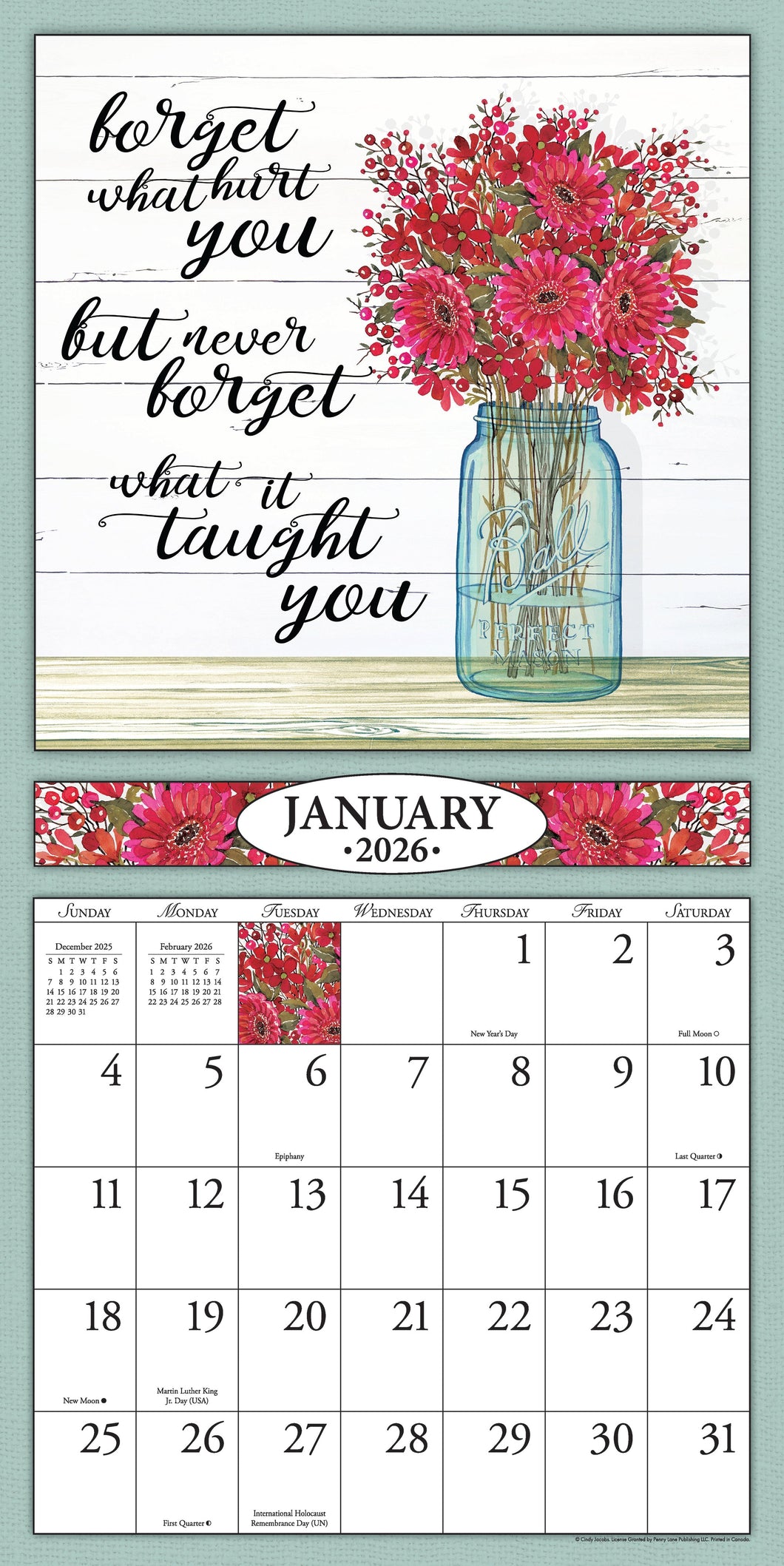 Life Is Brighter 2026 (Item #39746) - 12x24 Refill Sheet Calendar - BONUS POCKET PLANNER & BOOKMARK WHILE QUANTITIES LAST
