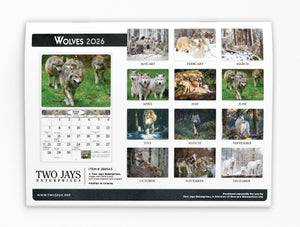 Wolves Folding Calendar 2026 (Item # 289543)