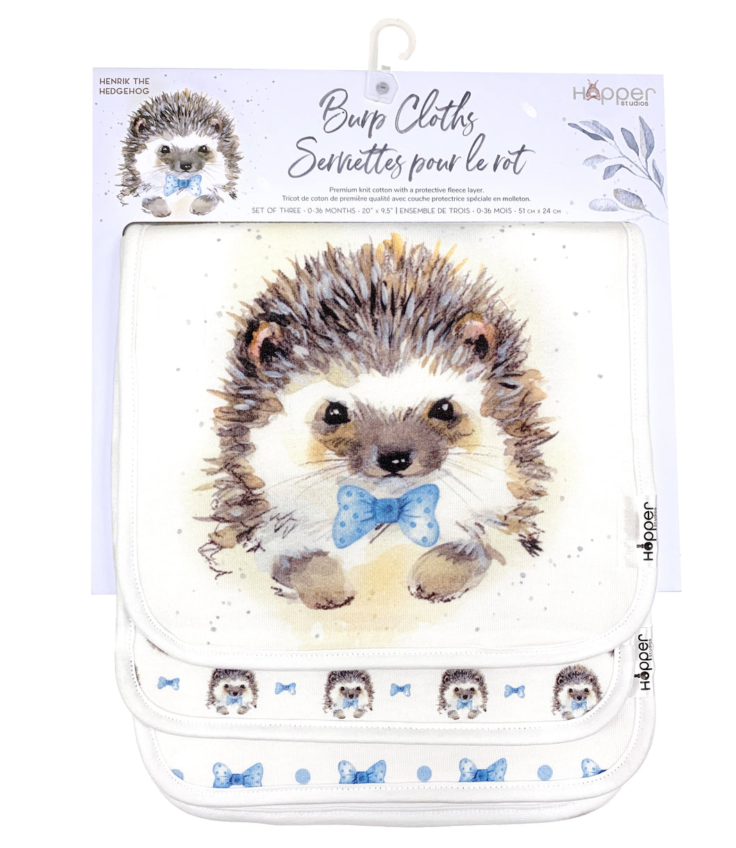 Hopper Studios Baby Burp Cloth - Henrik the Hedgehog