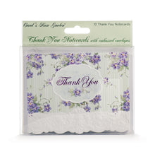 Load image into Gallery viewer, Lilacs &amp; Teal Stripe Thank You Card Set
