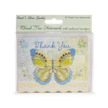 Load image into Gallery viewer, ForArtSake - Blue &amp; Green Butterfly Thank You Card Set
