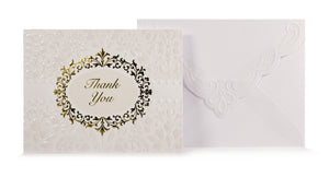 ForArtSake - Wedding Ornate Glitter Thank You Card Set